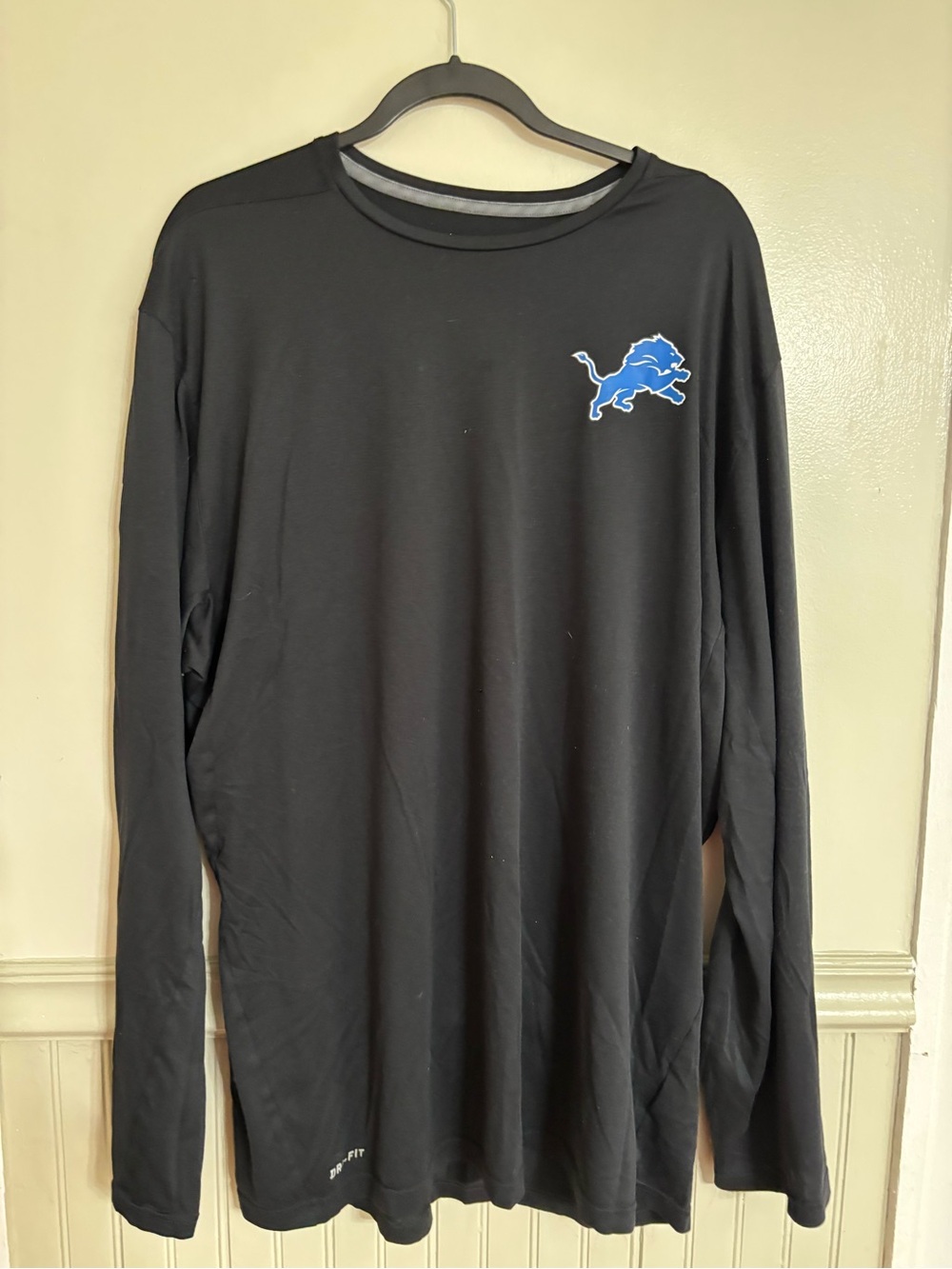 Nike Black Long-Sleeve Shirt with Blue Lions Logo